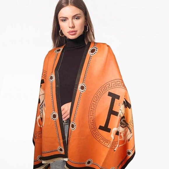 Neiman Marcus Luxury Pashmina Silky Shawl Wrap - Picture 5 of 5